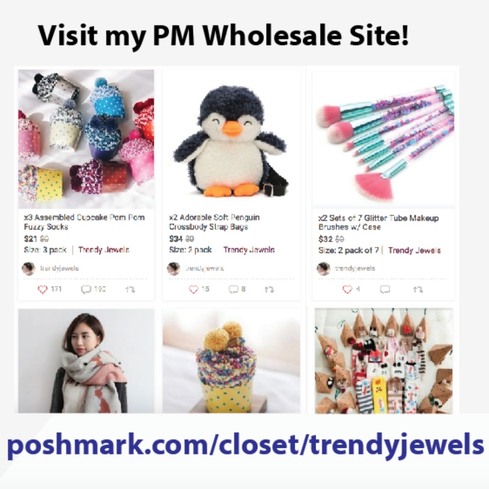 Visit my Poshmark Wholesale Site for 500+ Items!